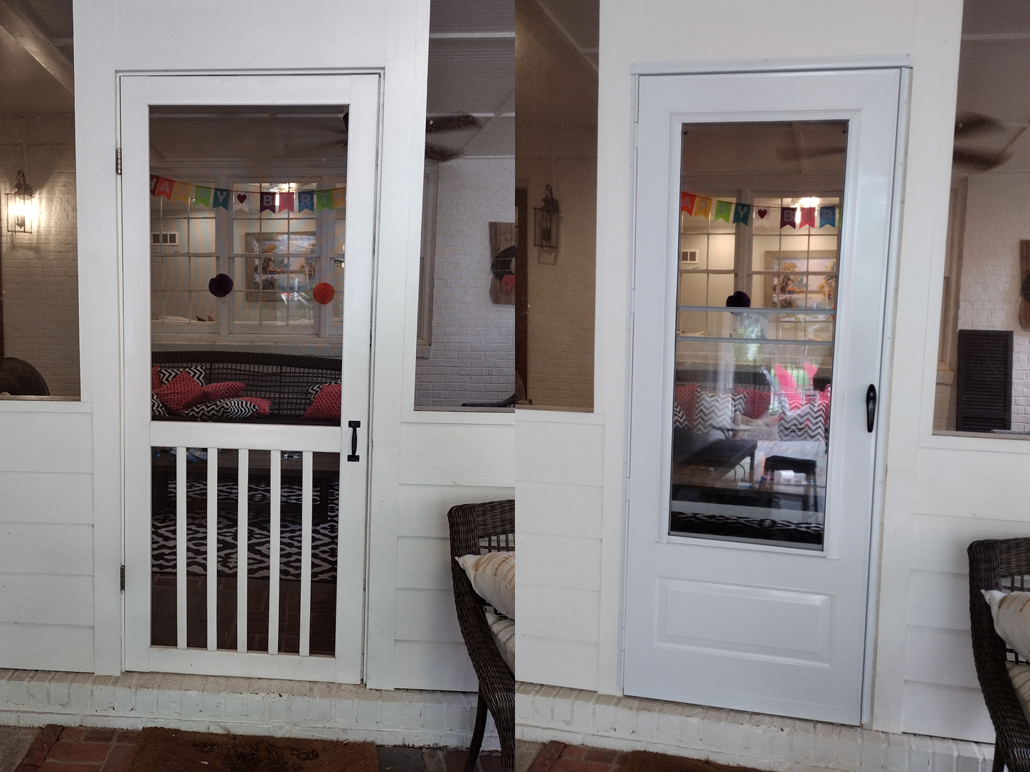 Before and after interior door replacement